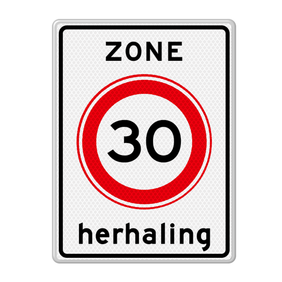 Verkeersbord RVV A01-30zh - Herhaling maximum snelheid zone