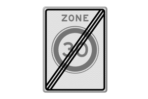 Traffic sign RVV A02-30ze - End maximum speed zone Traffic sign RVV A02-30ze - End maximum speed zone