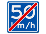 Traffic sign RVV A05 - End of advisory speed 50 km/h