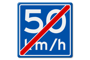 Traffic sign RVV A05 - End of advisory speed 50 km/h Traffic sign RVV A05 - End of advisory speed 50 km/h