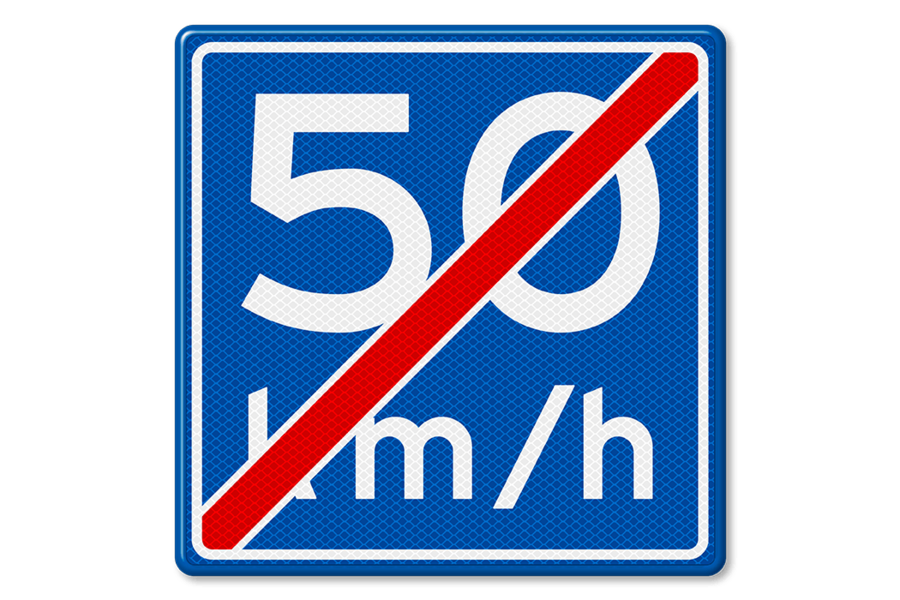 Verkeersbord RVV A05 - Einde adviessnelheid 50 km/u