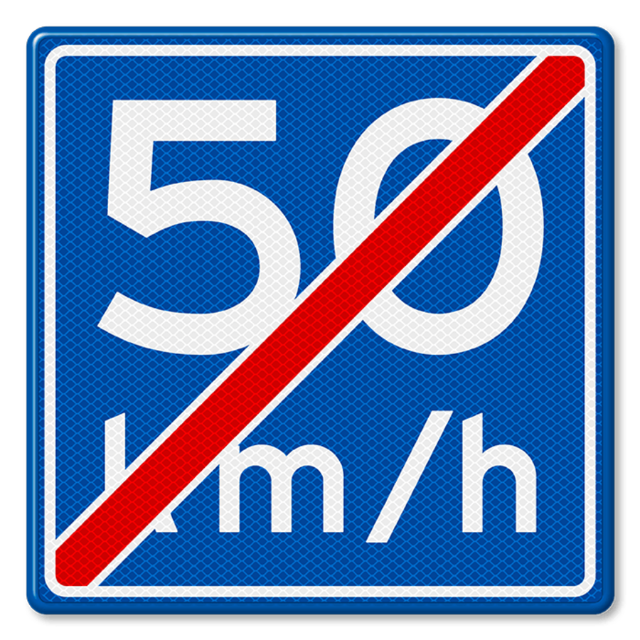 Traffic sign RVV A05 - End of advisory speed 50 km/h