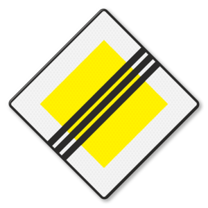 Traffic sign RVV B02 - End of priority road