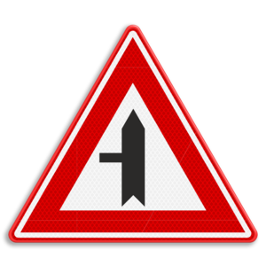 Traffic sign RVV B04 - Priority intersection side road left