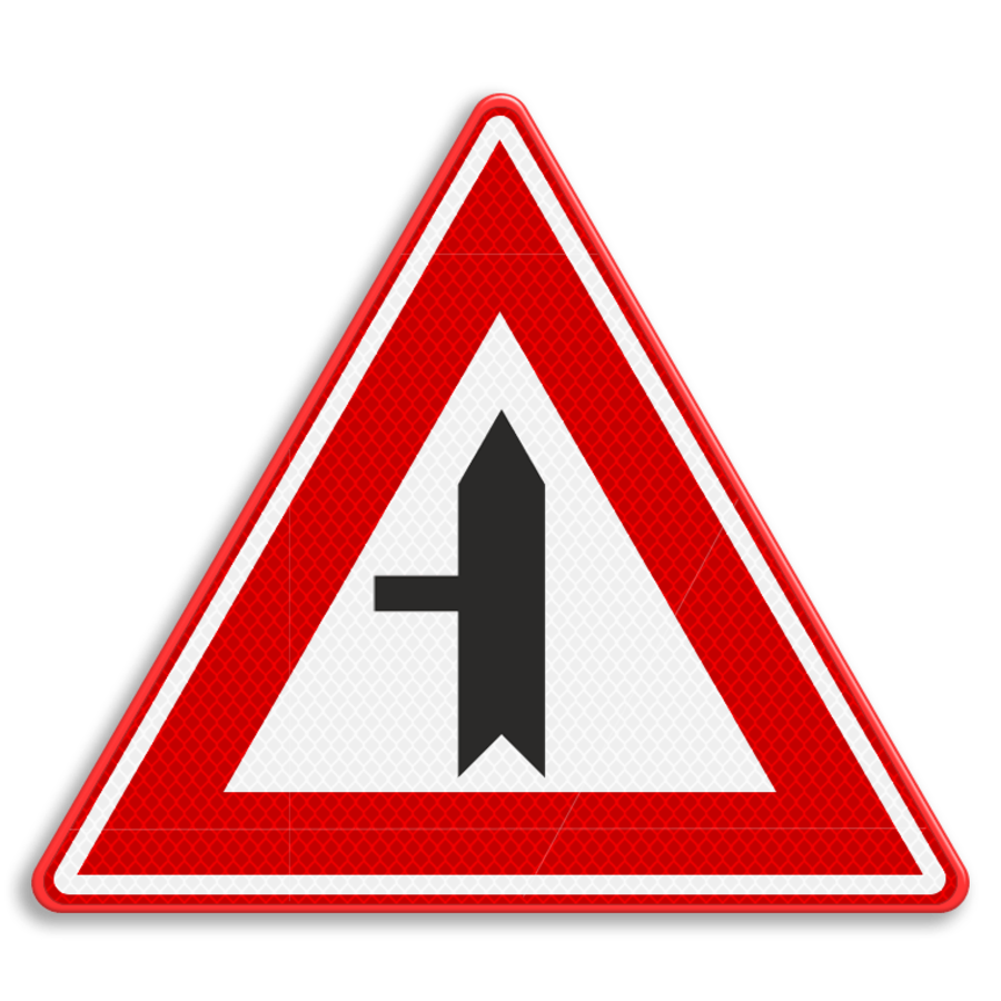 Verkeersbord RVV B04 - Voorrangskruispunt zijweg links