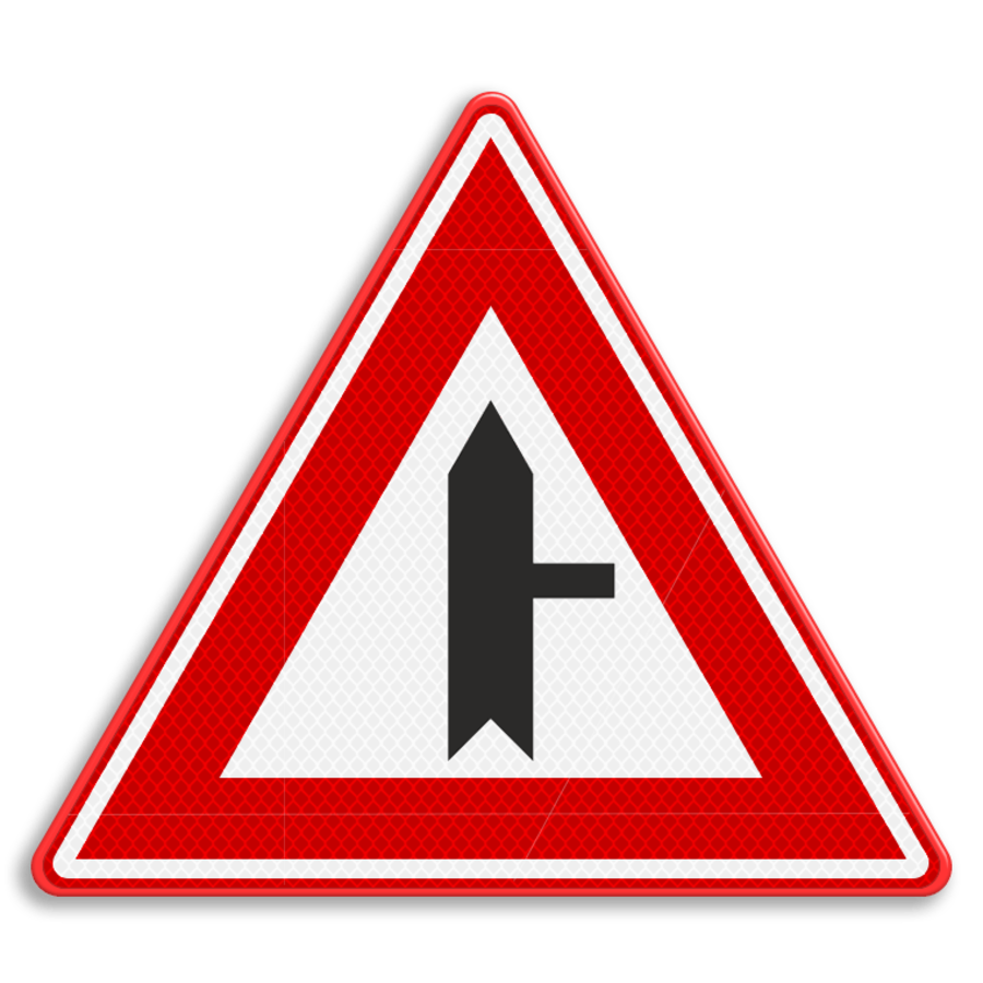 Verkeersbord RVV B05 - Voorrangskruispunt zijweg rechts Verkeersbord RVV B05 - Voorrangskruispunt zijweg rechts