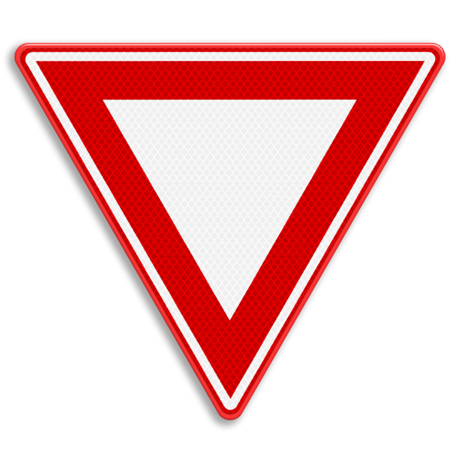 Verkeersbord RVV B06 - Voorrangskruising - voorrang verlenen Verkeersbord RVV B06 - Voorrangskruising - voorrang verlenen