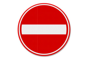 Verkeersbord RVV C02 - Eenrichtingsweg in deze richting gesloten Verkeersbord RVV C02 - Eenrichtingsweg in deze richting gesloten