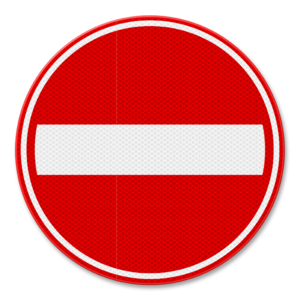 Verkeersbord RVV C02 - Eenrichtingsweg in deze richting gesloten