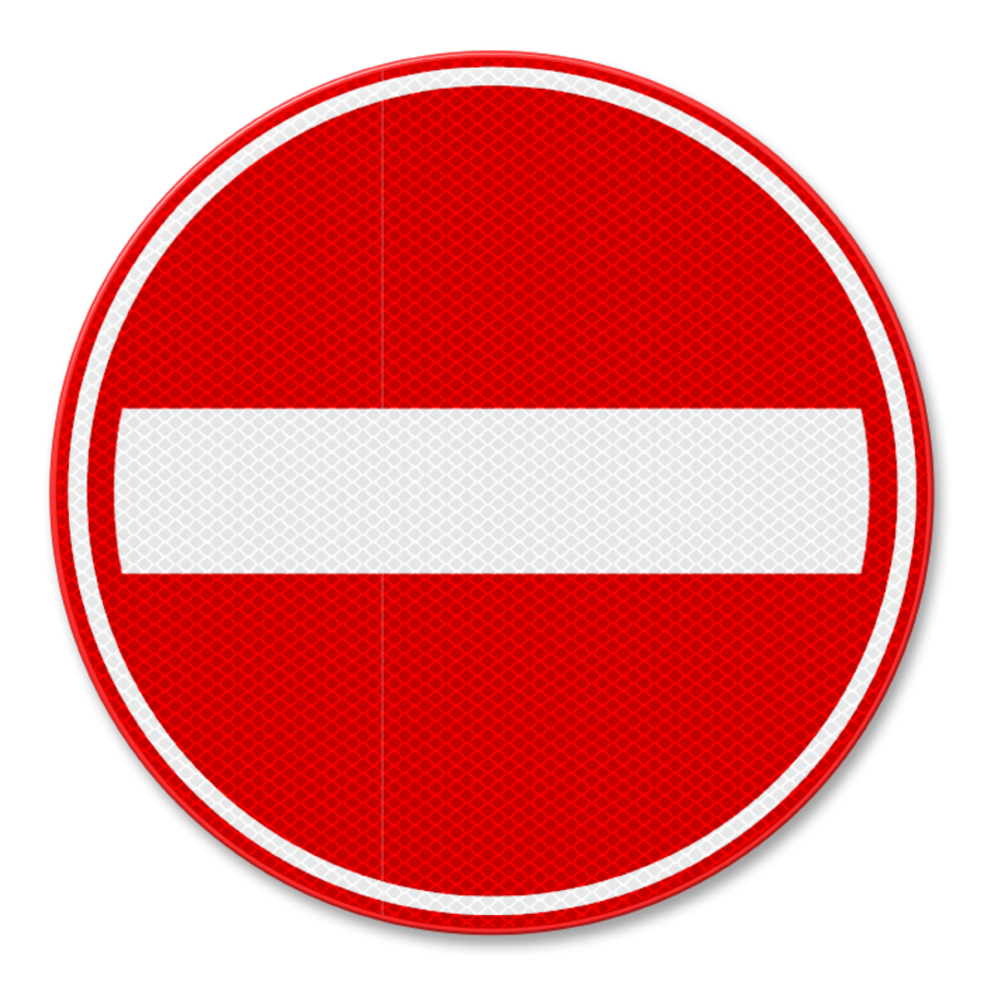 Verkeersbord RVV C02 - Eenrichtingsweg in deze richting gesloten