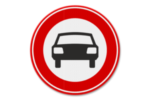 Traffic sign RVV C06 - Closed to motor vehicles Traffic sign RVV C06 - Closed to motor vehicles