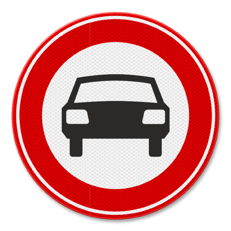 Verkeersbord RVV C06 - Gesloten voor motorvoertuigen Verkeersbord RVV C06 - Gesloten voor motorvoertuigen