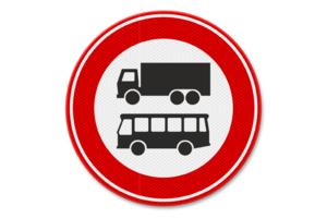 Verkeersbord RVV C07b - Gesloten voor vrachtauto's en bussen Verkeersbord RVV C07b - Gesloten voor vrachtauto's en bussen