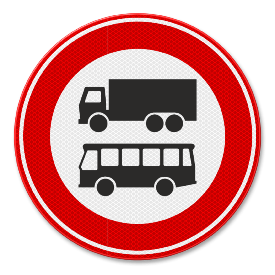 Verkeersbord RVV C07b - Gesloten voor vrachtauto's en bussen Verkeersbord RVV C07b - Gesloten voor vrachtauto's en bussen