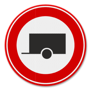 Traffic sign RVV C10 - Closed for trailers