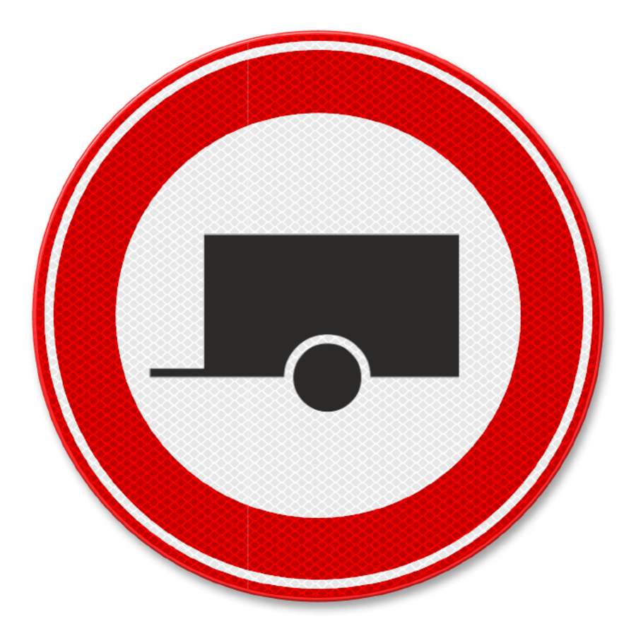 Traffic sign RVV C10 - Closed for trailers