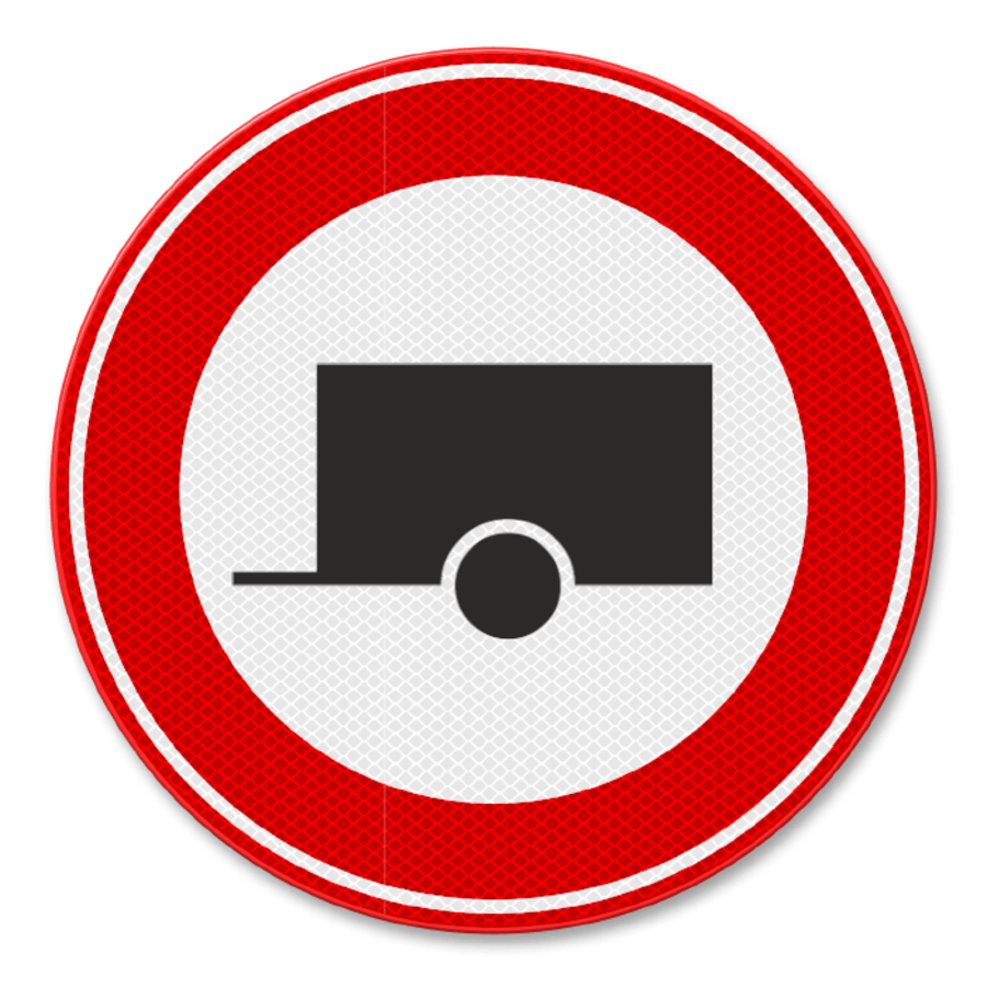 Verkeersbord RVV C10 - Verboden voor aanhangers