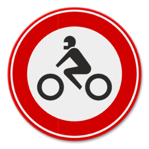 Traffic sign RVV C11 - Forbidden for motorcycles Traffic sign RVV C11 - Forbidden for motorcycles