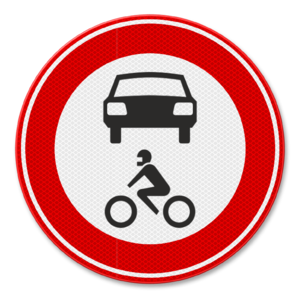 Verkeersbord RVV C12 - Gesloten voor alle motorvoertuigen