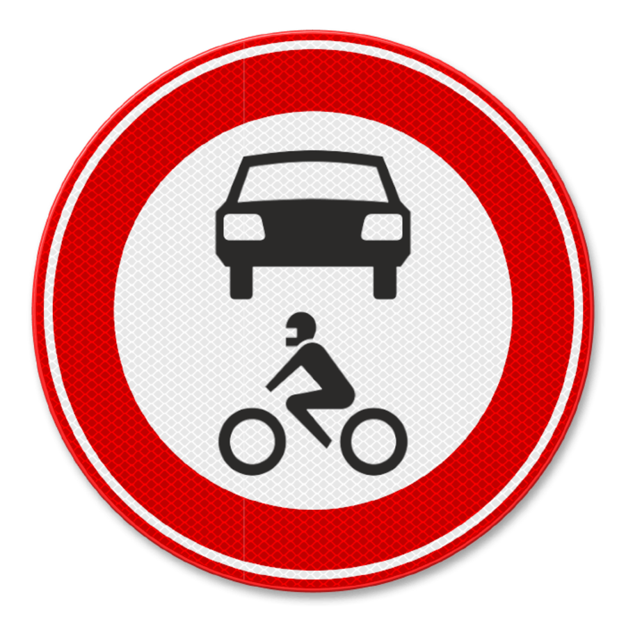 Verkeersbord RVV C12 - Gesloten voor alle motorvoertuigen Verkeersbord RVV C12 - Gesloten voor alle motorvoertuigen