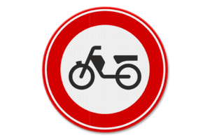 Traffic sign RVV C13 - Forbidden for mopeds Traffic sign RVV C13 - Forbidden for mopeds