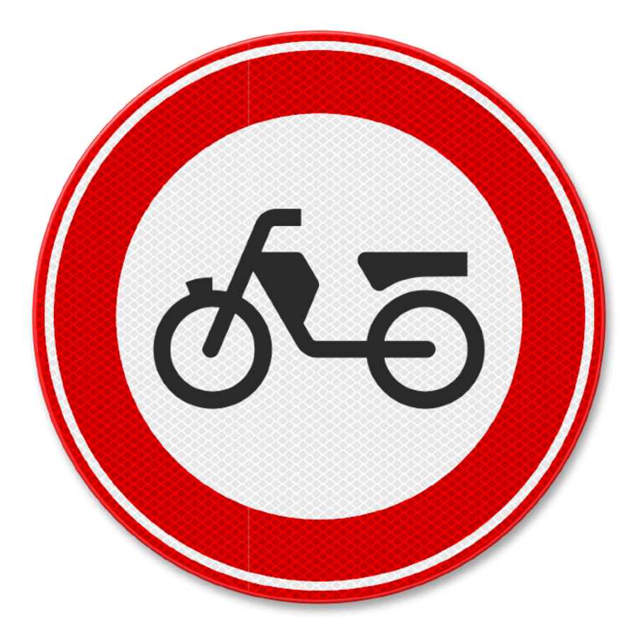 Traffic sign RVV C13 - Forbidden for mopeds Traffic sign RVV C13 - Forbidden for mopeds