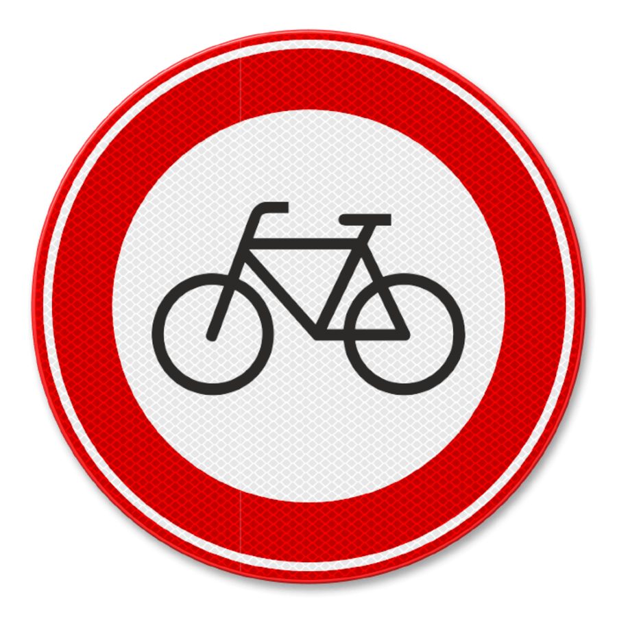 Traffic sign RVV C14 - Forbidden for cyclists Traffic sign RVV C14 - Forbidden for cyclists
