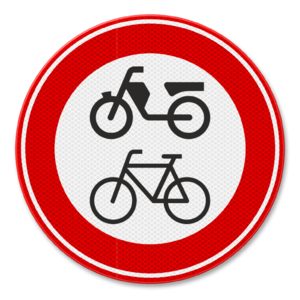 Verkeersbord RVV C15 - Gesloten voor fietsers, bromfietsers