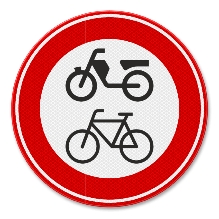 Verkeersbord RVV C15 - Gesloten voor fietsers, bromfietsers