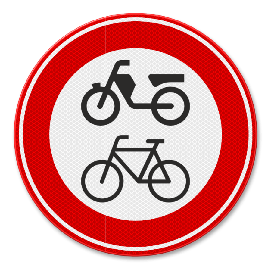 Verkeersbord RVV C15 - Gesloten voor fietsers, bromfietsers Verkeersbord RVV C15 - Gesloten voor fietsers, bromfietsers