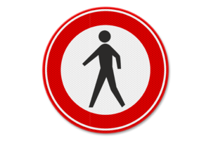 Traffic sign RVV C16 - Forbidden for pedestrians Traffic sign RVV C16 - Forbidden for pedestrians