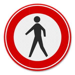 Traffic sign RVV C16 - Forbidden for pedestrians