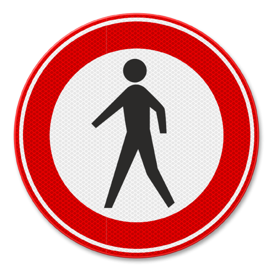 Traffic sign RVV C16 - Forbidden for pedestrians Traffic sign RVV C16 - Forbidden for pedestrians