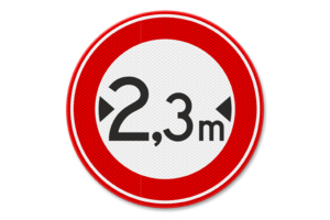Traffic sign RVV C18 - Forbidden for to wide vehicles