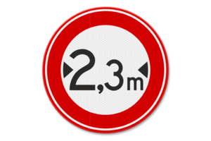 Verkeersbord RVV C18 - Gesloten voor te brede voertuigen Verkeersbord RVV C18 - Gesloten voor te brede voertuigen