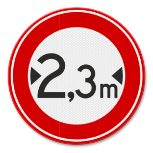 Verkeersbord RVV C18 - Gesloten voor te brede voertuigen