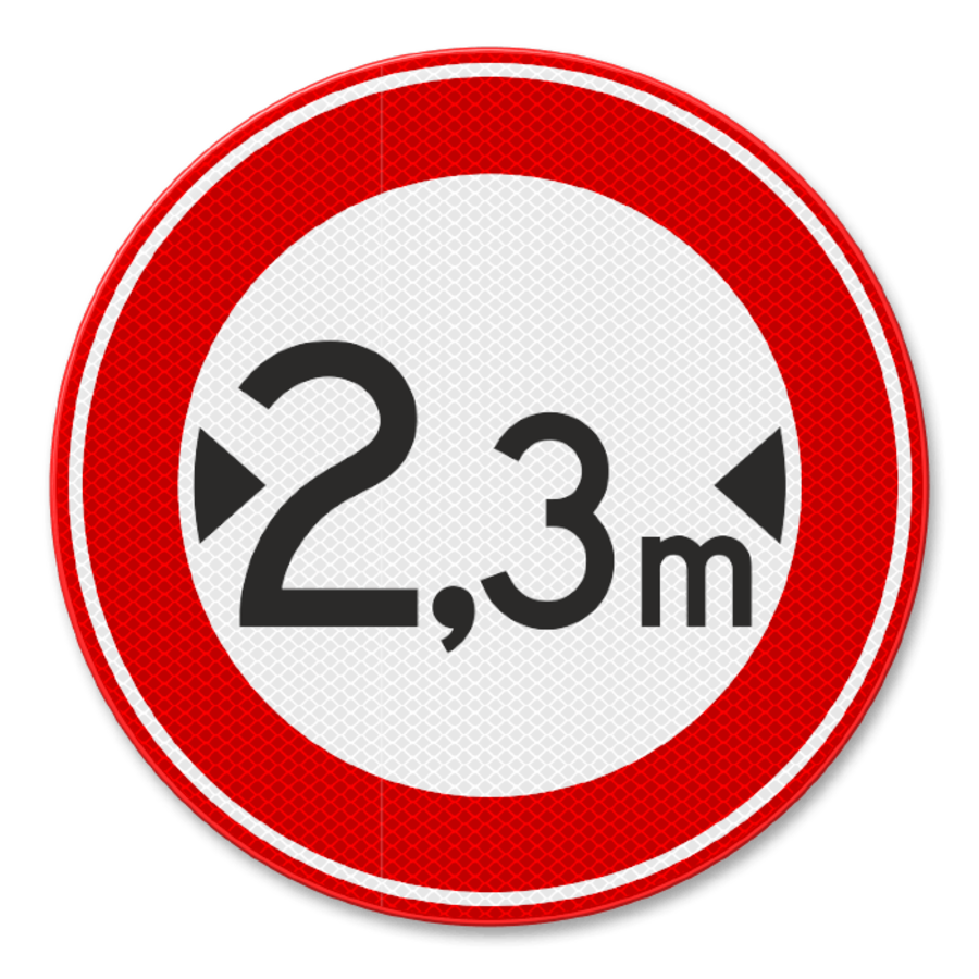Verkeersbord RVV C18 - Gesloten voor te brede voertuigen Verkeersbord RVV C18 - Gesloten voor te brede voertuigen