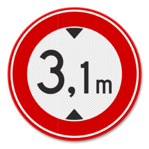 Traffic sign RVV C19 - Forbidden for to high vehicles