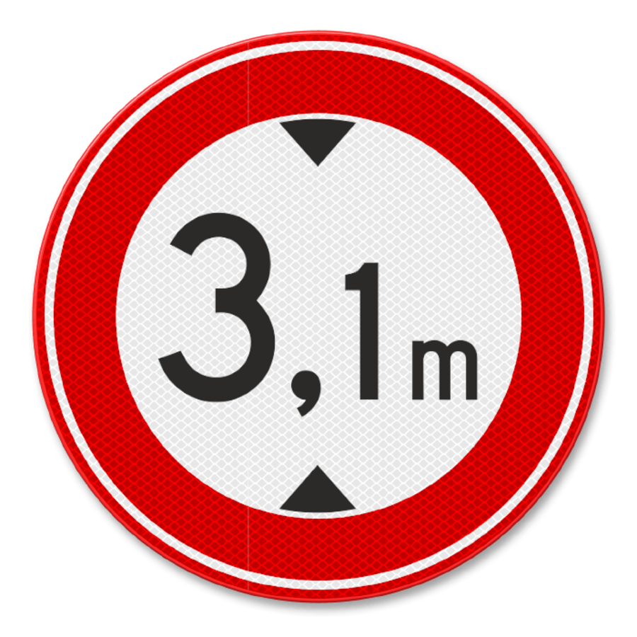 Verkeersbord RVV C19 - Gesloten voor te hoge voertuigen Verkeersbord RVV C19 - Gesloten voor te hoge voertuigen