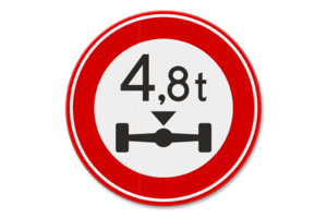 Traffic sign RVV C20 - Forbidden for excessive axle load Traffic sign RVV C20 - Forbidden for excessive axle load