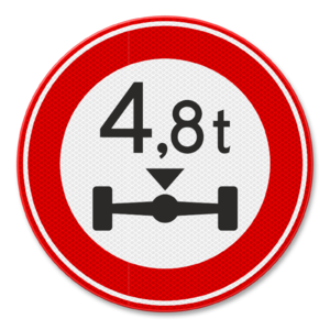 Traffic sign RVV C20 - Forbidden for excessive axle load