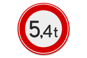 Verkeersbord RVV C21 - Gesloten voor te zware voertuigen Verkeersbord RVV C21 - Gesloten voor te zware voertuigen