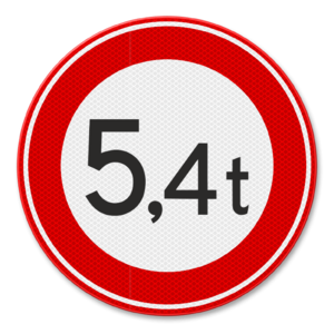 Traffic sign RVV C21 - Forbidden for to heavy vehicles