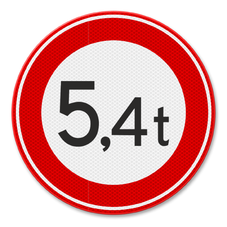 Verkeersbord RVV C21 - Gesloten voor te zware voertuigen Verkeersbord RVV C21 - Gesloten voor te zware voertuigen