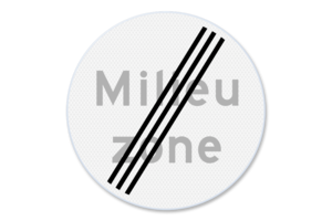 Verkeersbord RVV C22b - Einde milieuzone Verkeersbord RVV C22b - Einde milieuzone