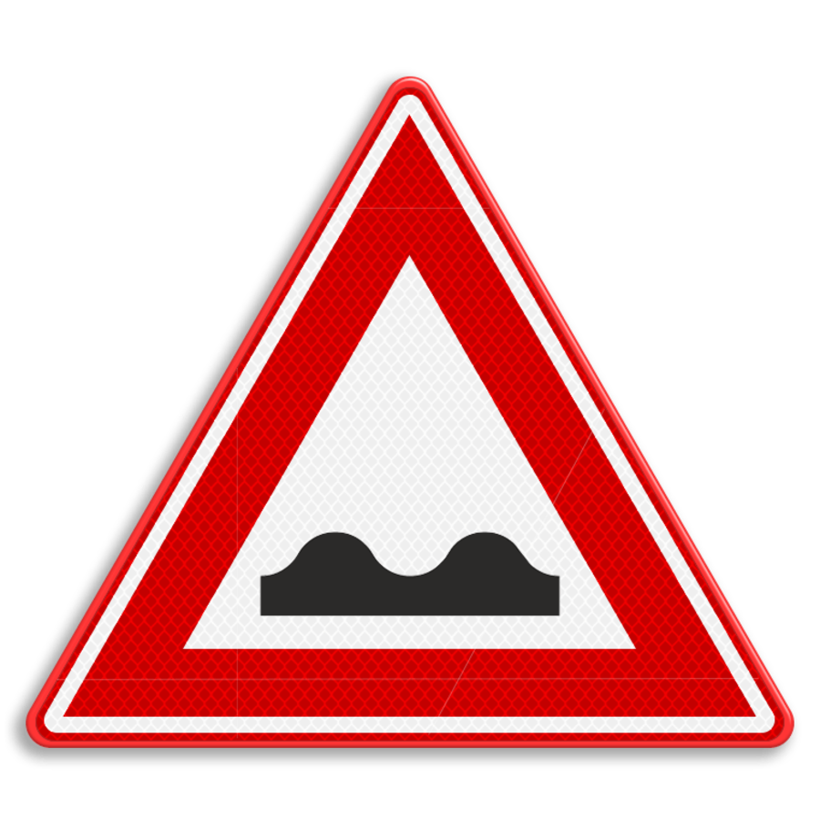 Verkeersbord RVV J01 - Waarschuwing slecht wegdek Verkeersbord RVV J01 - Waarschuwing slecht wegdek