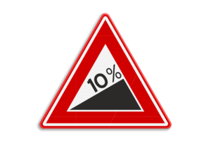 Verkeersbord RVV J06 - Waarschuwing steile helling