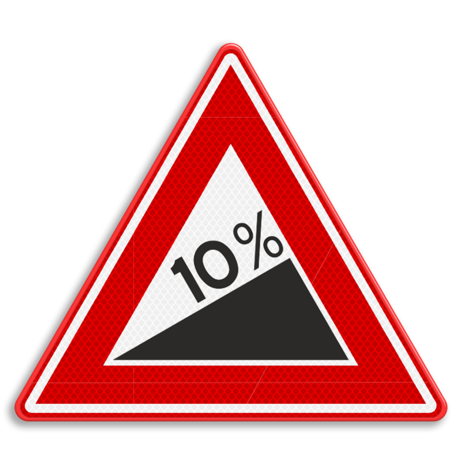 Traffic sign RVV J06 - Steep hill upwards