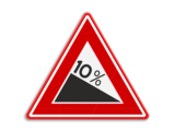 Traffic sign RVV J07 - Steep hill downwards