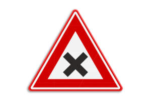 Verkeersbord RVV J08 - Waarschuwing gevaarlijk kruispunt